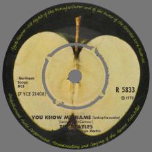 NO 1970 02 00 - LET IT BE ⁄ YOU KNOW MY NAME (LOOK UP THE NUMBER) - R 5853 -1 - LABEL 7 - SWEDISH SLEEVE - pic 5