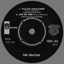 NORWAY EP 1967 02  00 - YELLOW SUBMARINE - GEOS 262 - LABEL NEW STYLE BLACK ODEON - pic 3