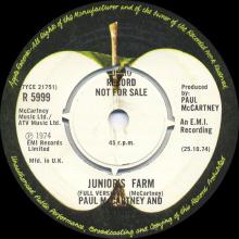 uk1974(4)a Junior's Farm / Junior's Farm  R 5999  25-10-74 - pic 1