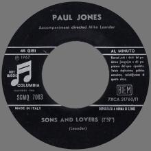 PAUL JONES - SONS AND LOVERS / AND THE SUN WILL SHINE - ITALY - SCMQ 7083 - 1968 03 08 - pic 1