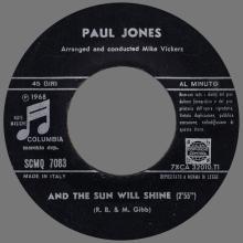 PAUL JONES - SONS AND LOVERS / AND THE SUN WILL SHINE - ITALY - SCMQ 7083 - 1968 03 08 - pic 5