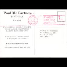 1990 PAUL McCARTNEY - POSTCARD UK - MPL 1990 - BIRTHDAY - 14,8X10,6 - pic 1