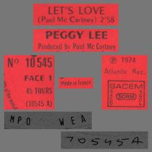 PEGGY LEE - LET'S LOVE - FRANCE - ATLANTIC 10 545 - pic 4