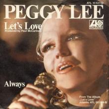PEGGY LEE - LET'S LOVE - GERMANY - ATLANTIC ATL 10 527 N - pic 1