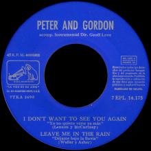 PETER AND GORDON - I DON'T WANT TO SEE YOU AGAIN - 7EPL 14.175 - SPAIN - EP -1 - pic 5