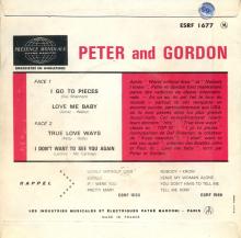 PETER AND GORDON - I DON'T WANT TO SEE YOU AGAIN - ESRF 1677 - FRANCE - EP - pic 1