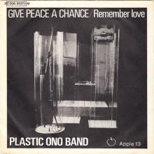 PLASTIC ONO BAND - JOHN LENNON - GIVE PEACE A CHANCE - FRANCE - 2C 006-90.372 M ⁄ APPLE 13 - pic 1