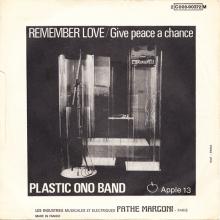 PLASTIC ONO BAND - JOHN LENNON - GIVE PEACE A CHANCE - FRANCE - 2C 006-90.372 M ⁄ APPLE 13 - pic 1