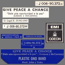 PLASTIC ONO BAND - JOHN LENNON - GIVE PEACE A CHANCE - SPAIN - 1J 006-90.372 M - pic 5