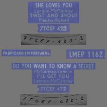 PORTUGAL 001 A - 1963 11 00 - LMEP 1162 - SHE LOVES YOU - DARK RED SLEEVE - pic 4