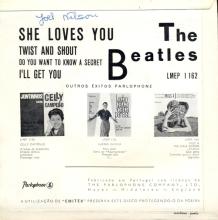 PORTUGAL 001 B - 1963 11 00 - LMEP 1162 - SHE LOVES YOU - BRIGHT RED SLEEVE - pic 2