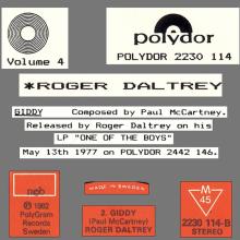 ROGER DALTREY - GIDDY - SWEDEN - POLYDOR - 2230 114 - pic 4