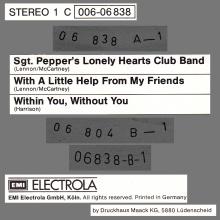 SGT PEPPER'S LONELY HEARTS CLUB BAND - WITH A LITTLE HELP FROM MY FRIENDS - WITHIN YOU.WITHOUT YOU - 1976 / 1987 - 2 - RECORDS - pic 1