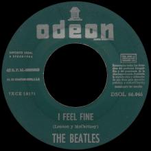 SPAIN 1964 12 05 - I FEEL FINE ⁄ SHE'S A WOMAN - SLEEVE 01 LABEL A  - DSOL 66.046 - pic 1