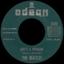 SPAIN 1964 12 05 - I FEEL FINE ⁄ SHE'S A WOMAN - SLEEVE 01 LABEL A  - DSOL 66.046 - pic 2