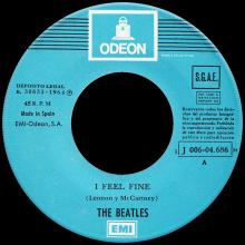 SPAIN 1964 12 05 - I FEEL FINE ⁄ SHE'S A WOMAN - SLEEVE 06 LABEL I - 1 J 006-04.686 M  - pic 3