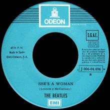 SPAIN 1964 12 05 - I FEEL FINE ⁄ SHE'S A WOMAN - SLEEVE 06 LABEL I - 1 J 006-04.686 M  - pic 1