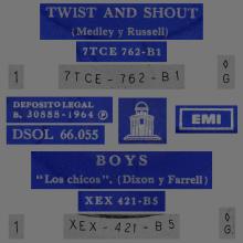SPAIN 1964 06 01 - TWIST AND SHOUT ⁄ BOYS - SLEEVE 1 LABEL G 1 - DSOL 66.055 - pic 2