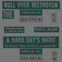 SPAIN 1964 06 01 - ROLL OVER BEETHOVEN ⁄ A HARD DAY'S NIGHT - SLEEVE 1 LABEL D 1 - DSOL 66.057 - pic 1