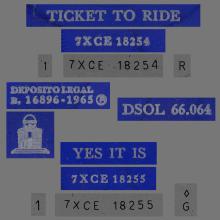 SPAIN 1965 06 10 - TICKET TO RIDE ⁄ YES IT IS - SLEEVE 06 LABEL 4 - DSOL 66.064 - pic 2