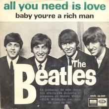 SPAIN 1967 08 08 - DSOL 66.080 - ALL YOU NEED IS LOVE ⁄ BABY YOU'RE A RICH MAN - SLEEVE 2 LABEL 1  - pic 1