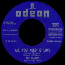 SPAIN 1967 08 08 - DSOL 66.080 - ALL YOU NEED IS LOVE ⁄ BABY YOU'RE A RICH MAN - SLEEVE 2 LABEL 1 - pic 1