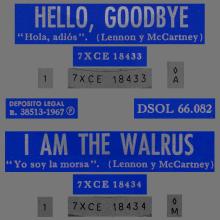SPAIN 1967 12 08 - DSOL 66.082 - HELLO. GOODBYE ⁄ I AM THE WALRUS - SLEEVE 1 LABEL 2 - pic 1