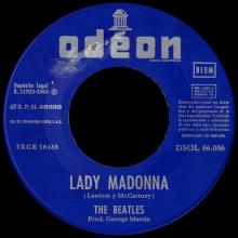 SPAIN 1968 05 15 - DSOL 66.086 - LADY MADONNA ⁄ THE INNER LIGHT - SLEEVE 1 LABEL 1 - pic 1