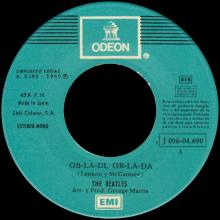 SPAIN 1969 02 25 - OB-LA-DI, OB-LA-DA ⁄ WHILE MY GUITAR GENTLY WEEPS - SLEEVE 9 LABEL 2 - 1 J 006-04.690 -1 - pic 1