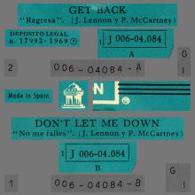SPAIN 1969 03 27 - GET BACK ⁄ DON'T LET ME DOWN - SLEEVE 9 LABEL 2 - 1 J 006-04.084 M - pic 1