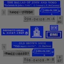 SPAIN 1969 07 15 - THE BALLAD OF JOHN AND YOKO ⁄ OLD BROWN SHOE - SLEEVE 1 LABEL 1 - 1 J 006-04.108 M - pic 4
