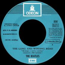 SPAIN 1970 08 25 - 1J 006-04.514 M - THE LONG AND WINDING ROAD ⁄ FOR YOU BLUE - SLEEVE 1 LABEL 2 - pic 1
