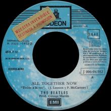 SPAIN 1972 02 20 - 1J 006-04.982 - ALL TOGETHER NOW ⁄ HEY BULLDOG - SLEEVE 1 LABEL 1 - pic 1