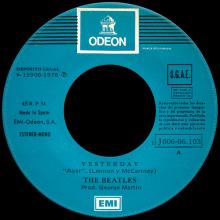 SPAIN 1976 05 01 - 1J 006-06.103 - YESTERDAY ⁄ I SHOULD HAVE KNOWN BETTER - SLEEVE 1 LABEL 1 - PROMO - pic 3