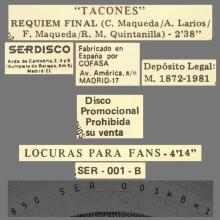 SPAIN 1981 00 00 - SER-001 - TACONES : REQUIEM FINAL - PROMO - pic 1