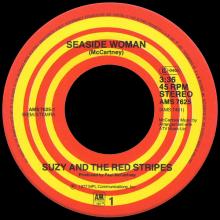 SUZY AND THE RED STRIPES - 1977 05 00 - SEASIDE WOMAN ⁄ B-SIDE TO SEASIDE - A&M AMS 7625 - HOLLAND - pic 1