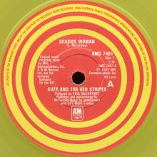 SUZY AND THE RED STRIPES - 1979 08 10 - SEASIDE WOMAN ⁄ B-SIDE TO SEASIDE - A&M - AMS 7461 - UK - TRANSPARENT YELLOW  VINYL - pic 4