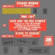 SUZY AND THE RED STRIPES - 1979 08 10 - SEASIDE WOMAN ⁄ B-SIDE TO SEASIDE - A&M - AMS 7461 - UK - TRANSPARENT YELLOW  VINYL - pic 2