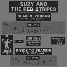 SUZY AND THE RED STRIPES - 1986 07 07 - SEASIDE WOMAN ⁄ B-SIDE TO SEASIDE - EMI 5572 - UK - pic 1