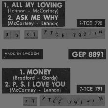 SWEDEN 1964 01 30 - GEP 8891 - 2- BLACK LABEL CANNON COVER - ALL MY LOVING - pic 4