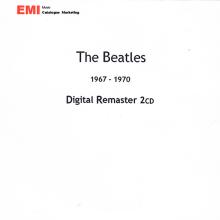 UK - 2010 10 18 - THE BEATLES 1967-1970 - DIGITAL REMASTER - BLUE 6770 - PROMO - 2X CDR - pic 1