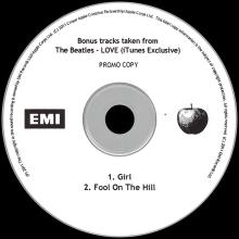 UK - 2011 02 08 - BONUS TRACKS TAKEN FROM THE BEATLES - LOVE (iTUNES EXCLUSIVE) PROMO - EMI CDR - pic 1