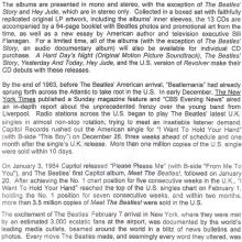 2014 01 20 THE BEATLES U.S. ALBUMS - 50 YEARS OF GLOBE BEATLEMANIA - Press info - UK - pic 1