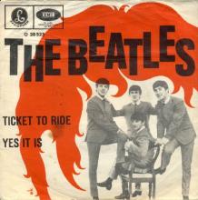 THE BEATLES DISCOGRAPHY AUSTRIA 030 TICKET TO RIDE ⁄ YES IT IS - O 28 523 - pic 1