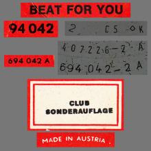 THE BEATLES DISCOGRAPHY AUSTRIA 1966 01 00 BEAT FOR YOU - B - CLUUB-SONDERAUFLAGE - 94 042 - pic 5