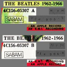 THE BEATLES DISCOGRAPHY BELGIUM 1976 00 00 The Beatles ⁄ 1962-1966 - B - APPLE -  4C 156-05307 ⁄ 05308 - pic 3
