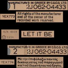 THE BEATLES DISCOGRAPHY BOXED SET 1970 05 08 ⁄ 198? LET IT BE - (2J 062) 14C 062-04433 - GREECE - pic 5
