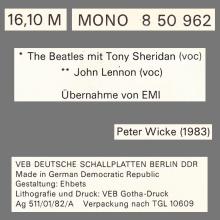 THE BEATLES DISCOGRAPHY DDR GERMANY 1965 01 14 - C - 1983  - THE BEATLES - AMIGA VEB DEUTSCHE SCHALLPLATTEN - 8 50 040 - pic 9