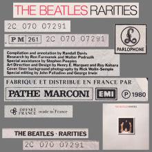 THE BEATLES DISCOGRAPHY FRANCE ⁄ UK 1979 10 12 THE BEATLES RARITIES - 2C 070 07291 - (UK PCM 1001) - pic 9