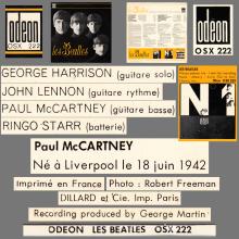 THE BEATLES DISCOGRAPHY FRANCE 1963 12 00 LES BEATLES - B - C - ORANGE ODEON OSX 222 - pic 2